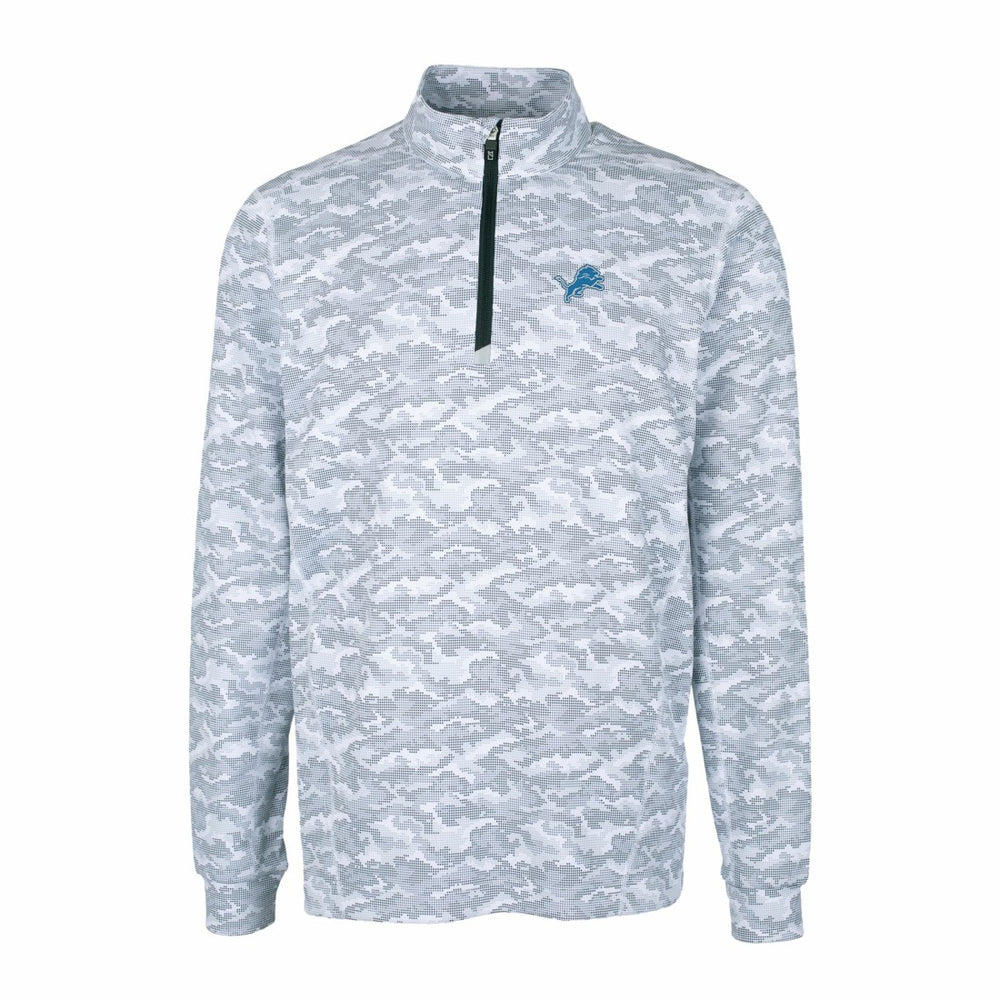 Detroit Lions  Cutter & Buck Big & Tall Traverse Eco Camo Tri-Blend DryTec Quarter-Zip Jacket