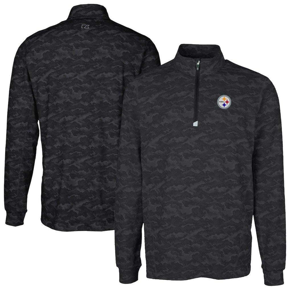 Pittsburgh Steelers  Cutter & Buck Big & Tall Traverse Eco Camo Tri-Blend DryTec Quarter-Zip Jacket