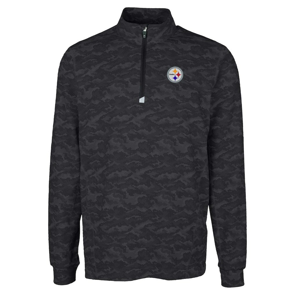 Pittsburgh Steelers  Cutter & Buck Big & Tall Traverse Eco Camo Tri-Blend DryTec Quarter-Zip Jacket