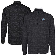 Detroit Lions  Cutter & Buck Big & Tall Traverse Eco Camo Tri-Blend DryTec Quarter-Zip Jacket