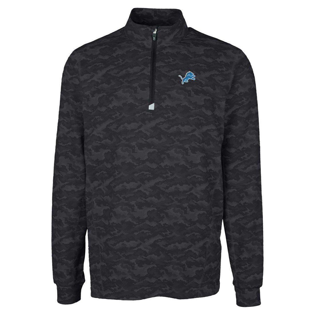 Detroit Lions  Cutter & Buck Big & Tall Traverse Eco Camo Tri-Blend DryTec Quarter-Zip Jacket