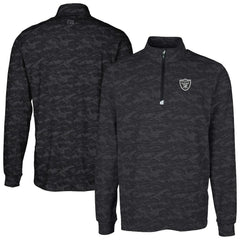 Las Vegas Raiders  Cutter & Buck Big & Tall Traverse Eco Camo Tri-Blend DryTec Quarter-Zip Jacket