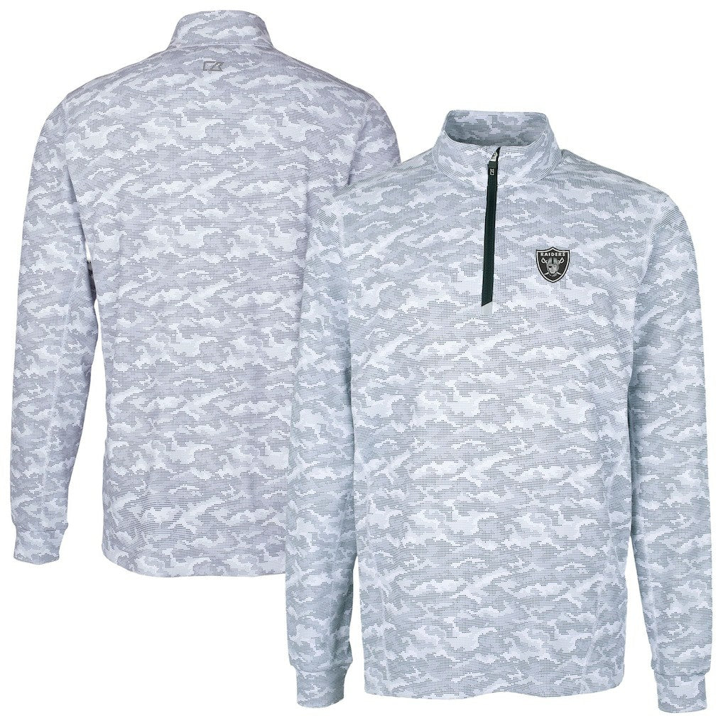 Las Vegas Raiders  Cutter & Buck Big & Tall Traverse Eco Camo Tri-Blend DryTec Quarter-Zip Jacket
