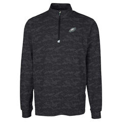 Philadelphia Eagles  Cutter & Buck Big & Tall Traverse Eco Camo Tri-Blend DryTec Quarter-Zip Jacket