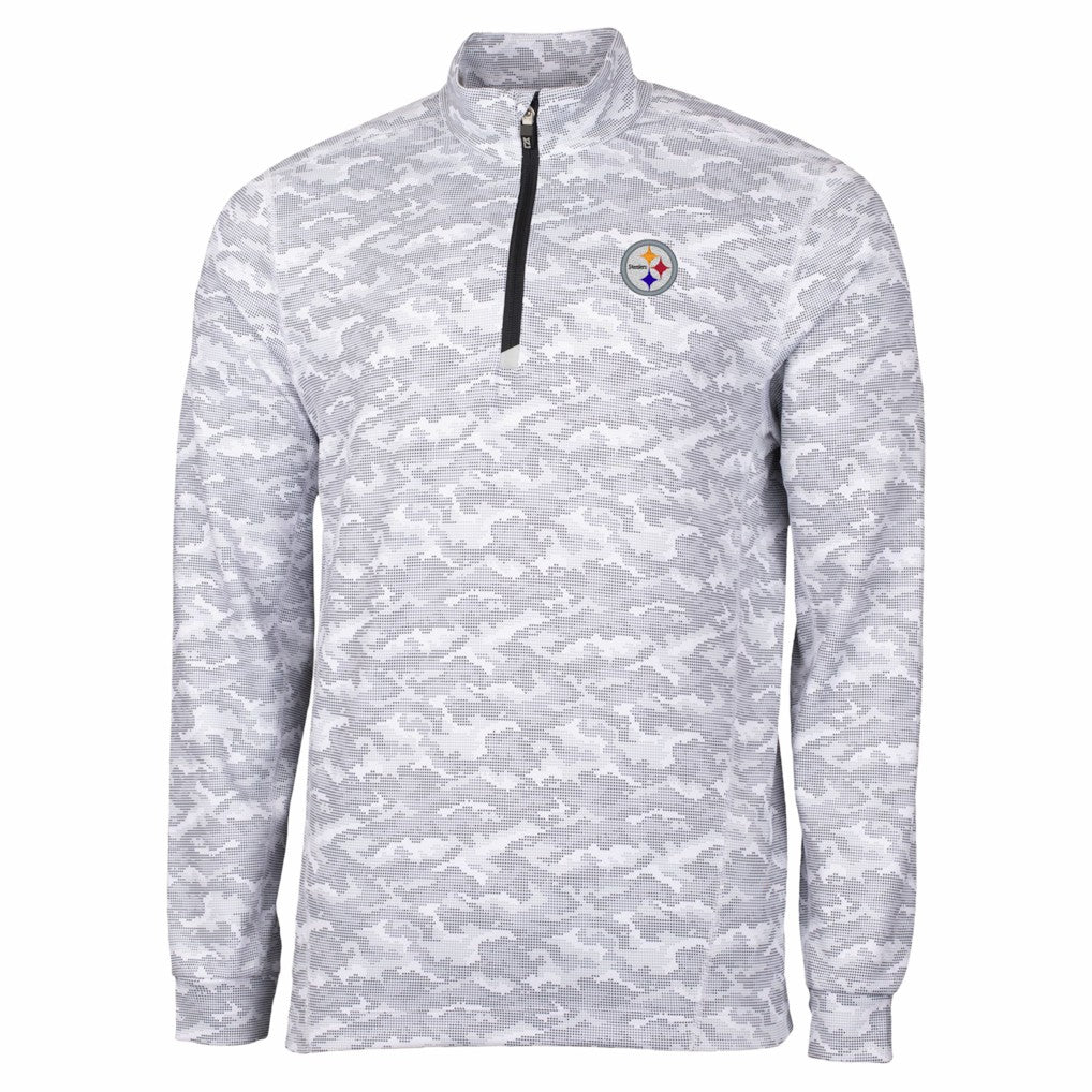 Pittsburgh Steelers  Cutter & Buck Big & Tall Traverse Eco Camo Tri-Blend DryTec Quarter-Zip Jacket