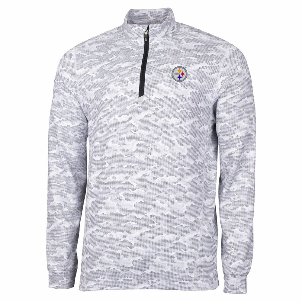 Pittsburgh Steelers  Cutter & Buck Big & Tall Traverse Eco Camo Tri-Blend DryTec Quarter-Zip Jacket