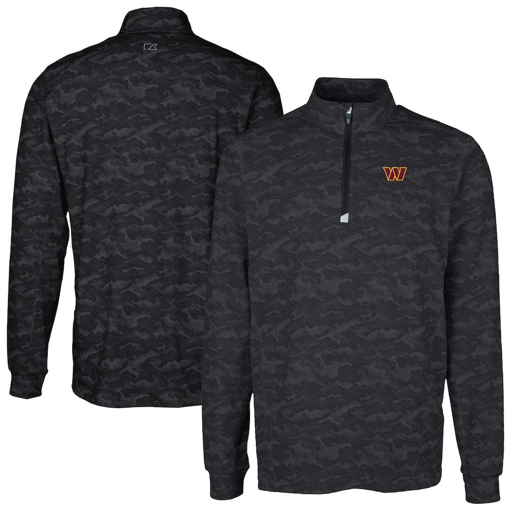 Washington Commanders  Cutter & Buck Big & Tall Traverse Eco Camo Tri-Blend DryTec Quarter-Zip Jacket