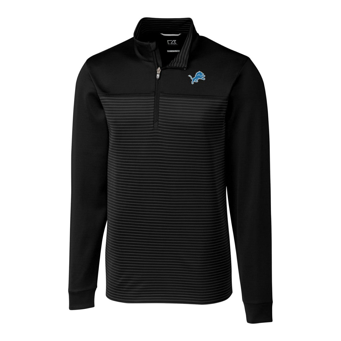 Detroit Lions  Cutter & Buck Traverse Eco Stripe Tri-Blend DryTec Quarter-Zip Jacket