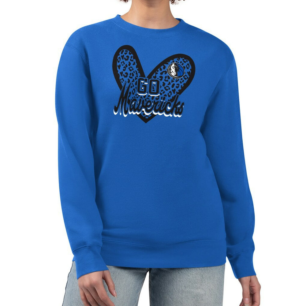 Dallas Mavericks G-III 4Her by Carl Banks Women's Leopard Heart Fleece Pullover Sweatshirt sale For Sale
