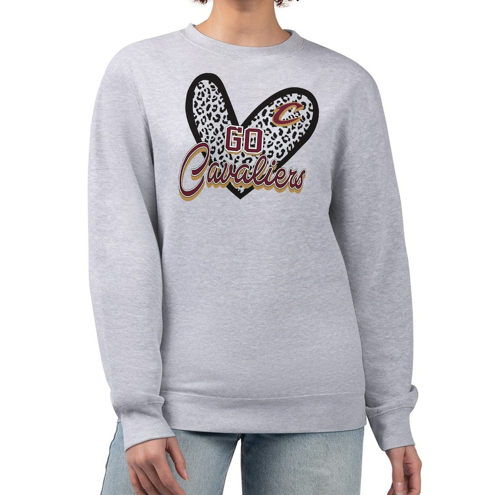 Cleveland Cavaliers G-III 4Her by Carl Banks Women's Leopard Heart Fleece Pullover Sweatshirt sale On Sale