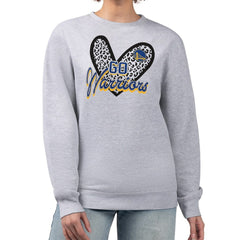 Golden State Warriors G-III 4Her by Carl Banks Women's Leopard Heart Fleece Pullover Sweatshirt sale On Sale