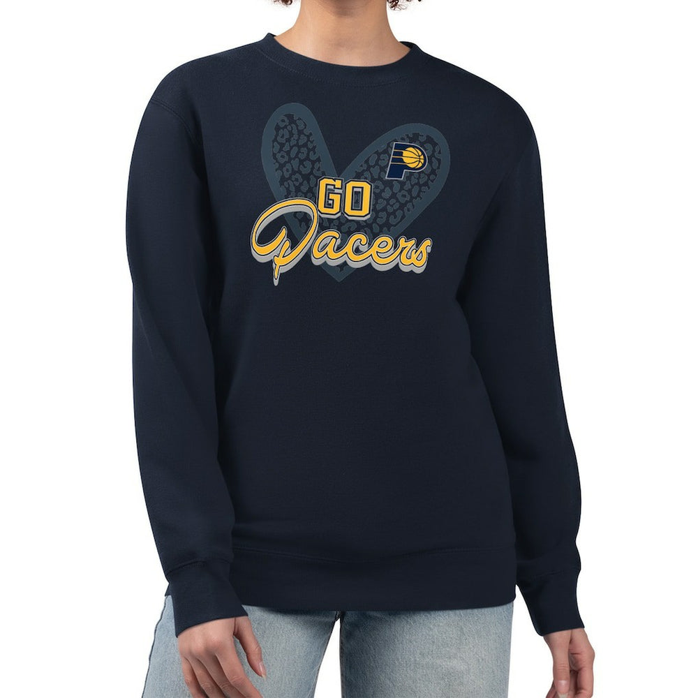 Indiana Pacers G-III 4Her by Carl Banks Women's Leopard Heart Fleece Pullover Sweatshirt Online