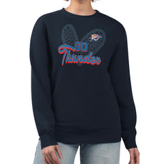 Oklahoma City Thunder G-III 4Her by Carl Banks Women's Leopard Heart Fleece Pullover Sweatshirt For Sale