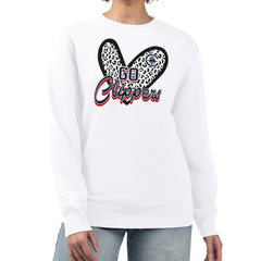 LA Clippers G-III 4Her by Carl Banks Women's Leopard Heart Fleece Pullover Sweatshirt Discount