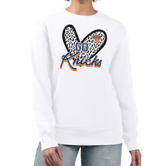 New York Knicks G-III 4Her by Carl Banks Women's Leopard Heart Fleece Pullover Sweatshirt Outlet
