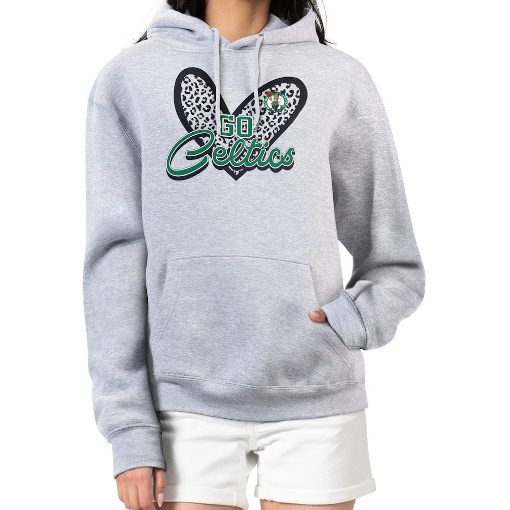 Boston Celtics G-III 4Her by Carl Banks Women's Leopard Heart Graphic Fleece Pullover Hoodie Online