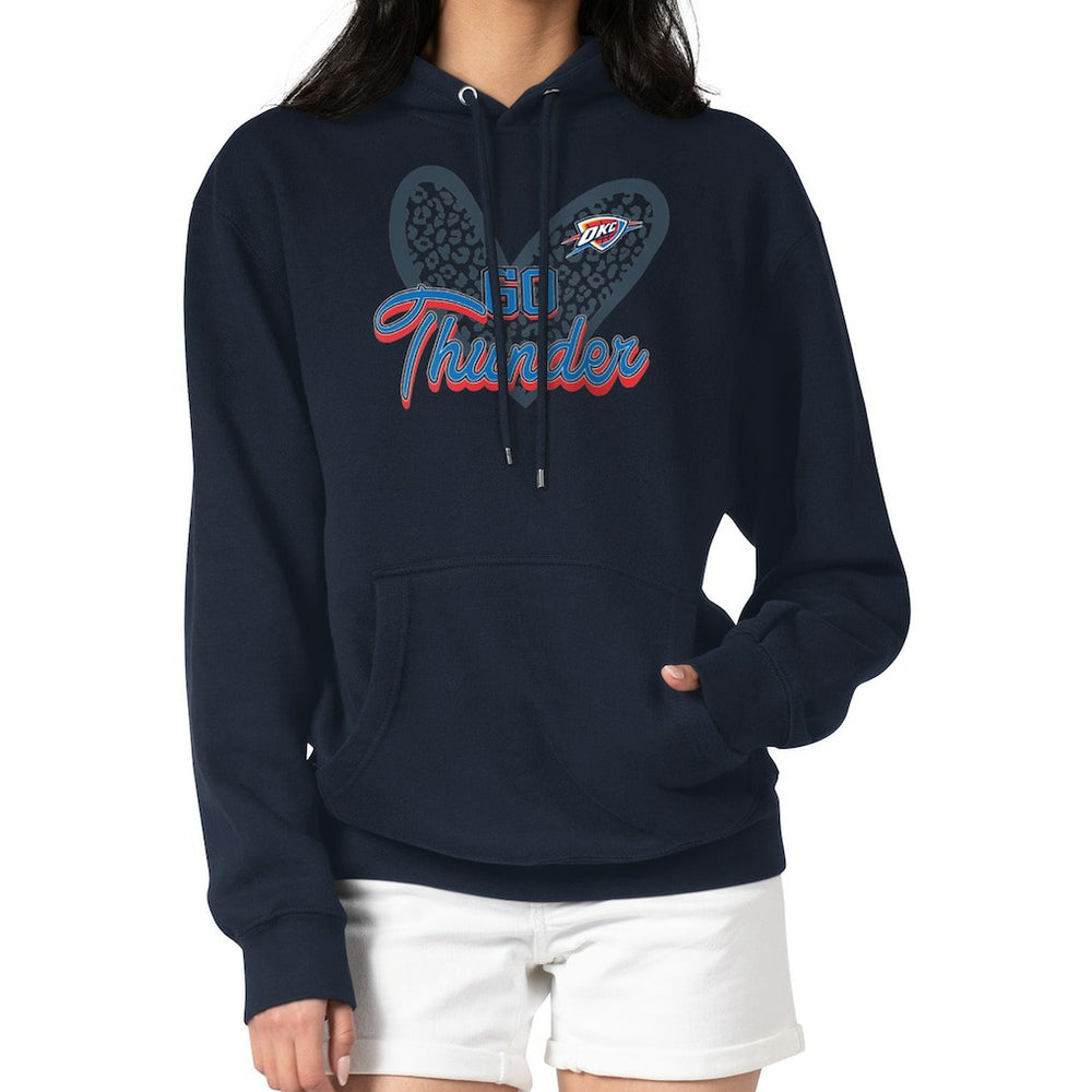 Oklahoma City Thunder G-III 4Her by Carl Banks Women's Leopard Heart Graphic Fleece Pullover Hoodie Discount