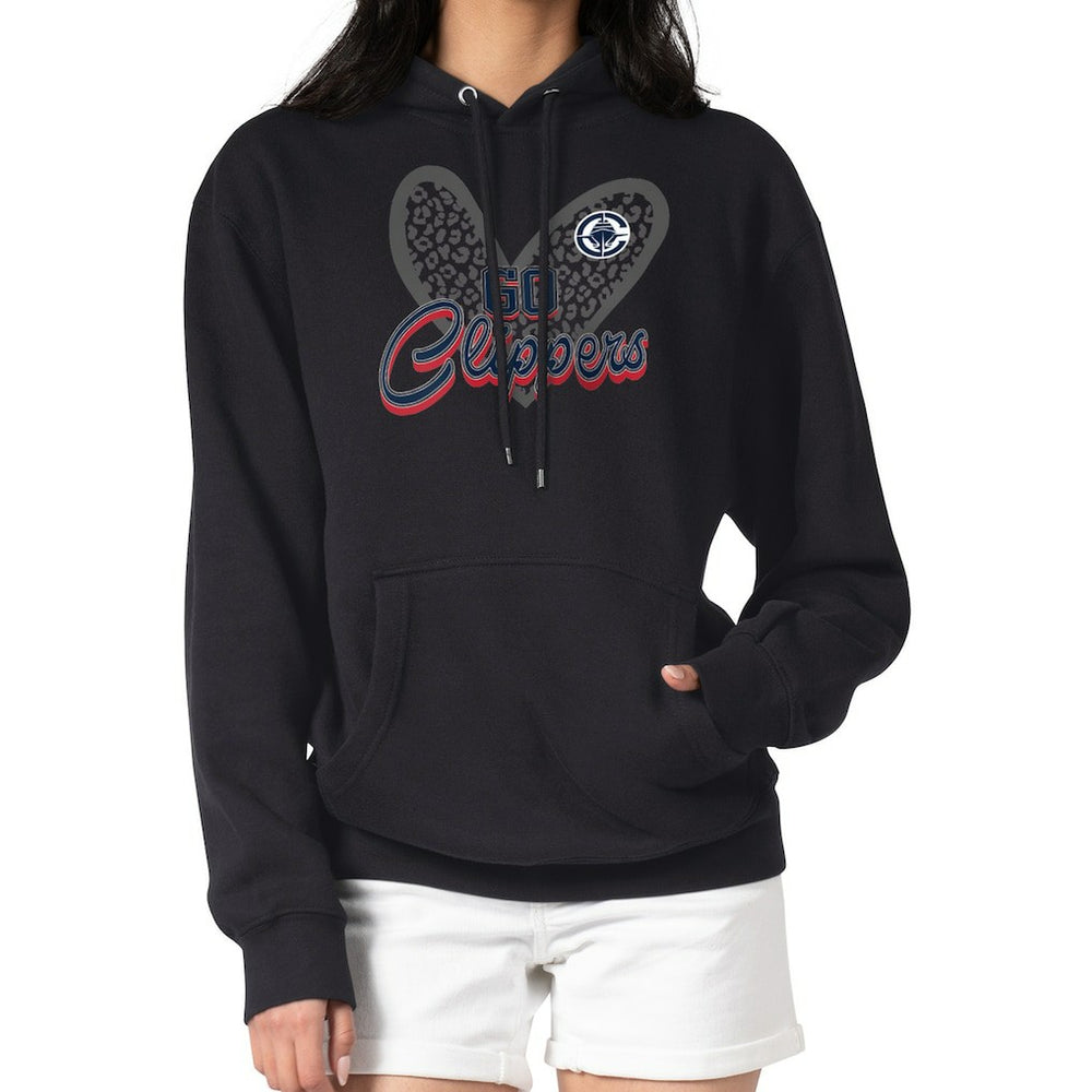 LA Clippers G-III 4Her by Carl Banks Women's Leopard Heart Graphic Fleece Pullover Hoodie Discount