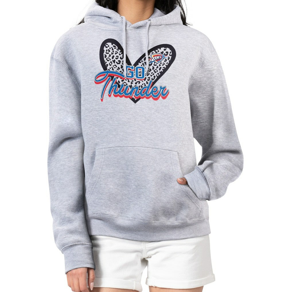 Oklahoma City Thunder G-III 4Her by Carl Banks Women's Leopard Heart Graphic Fleece Pullover Hoodie Online