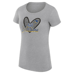 Golden State Warriors G-III 4Her by Carl Banks Women's Super-Slim Fit Lightweight Leopard Heart T-Shirt sale Outlet