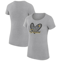 Indiana Pacers G-III 4Her by Carl Banks Women's Super-Slim Fit Lightweight Leopard Heart T-Shirt For Sale