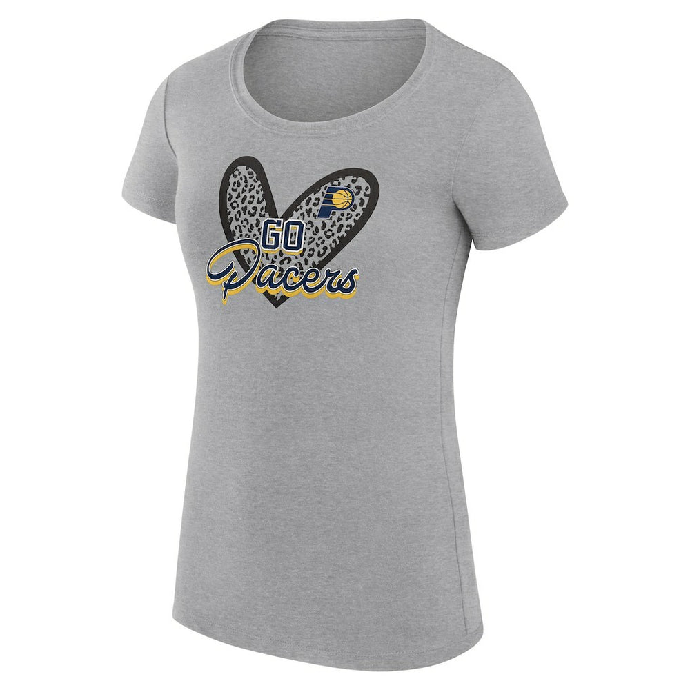 Indiana Pacers G-III 4Her by Carl Banks Women's Super-Slim Fit Lightweight Leopard Heart T-Shirt For Sale