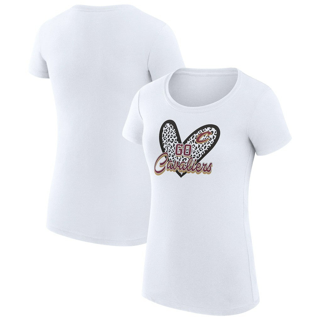 Cleveland Cavaliers G-III 4Her by Carl Banks Women's Super-Slim Fit Lightweight Leopard Heart T-Shirt sale Discount
