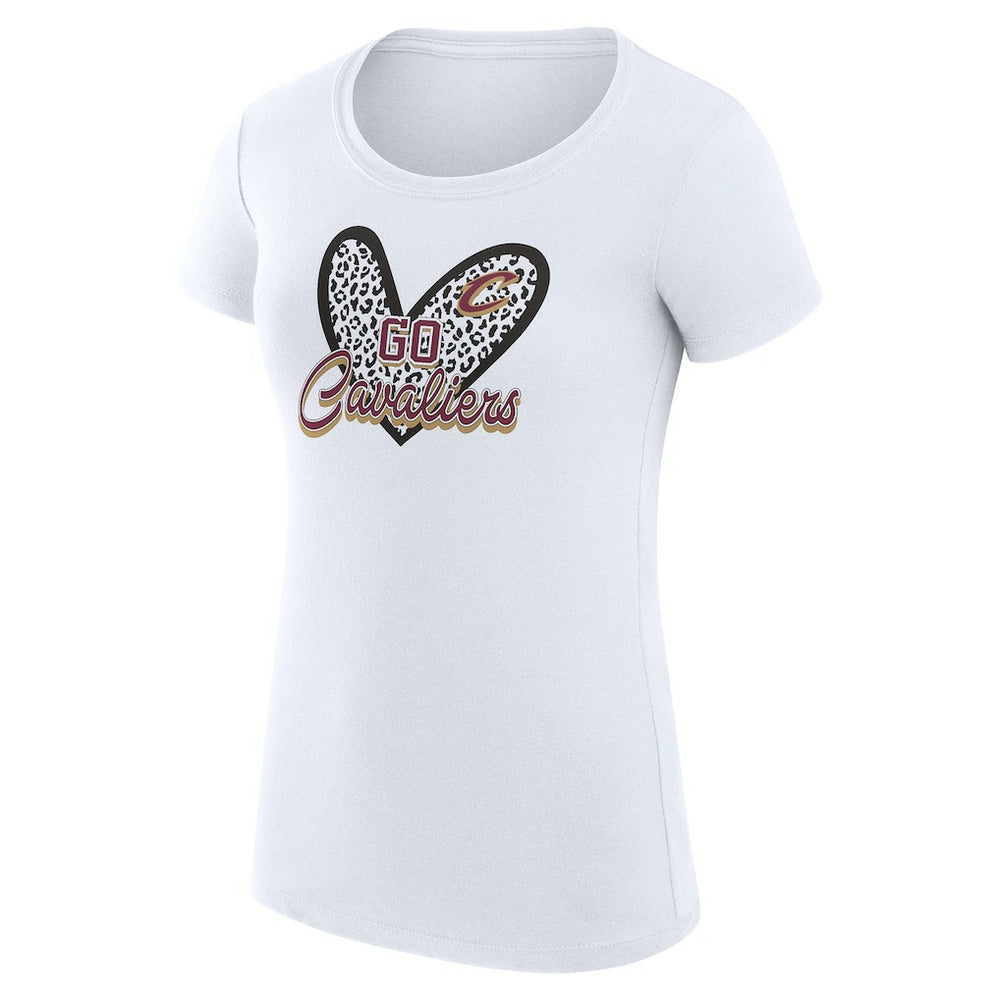 Cleveland Cavaliers G-III 4Her by Carl Banks Women's Super-Slim Fit Lightweight Leopard Heart T-Shirt sale Discount