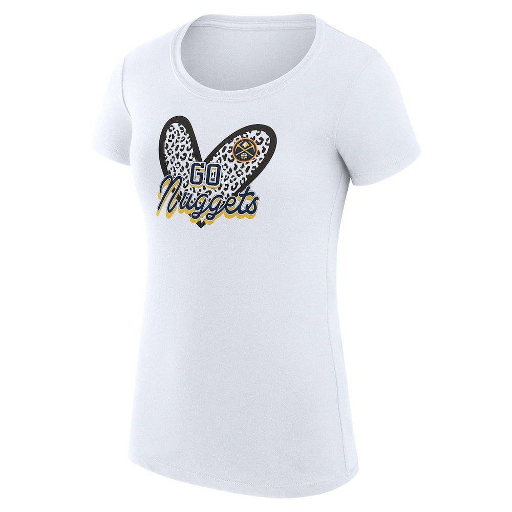 Denver Nuggets G-III 4Her by Carl Banks Women's Super-Slim Fit Lightweight Leopard Heart T-Shirt sale Discount
