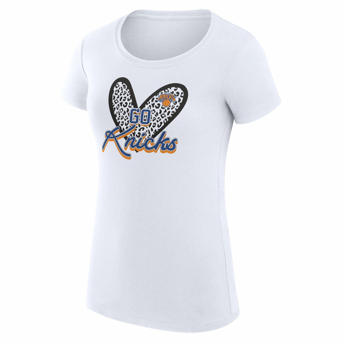 New York Knicks G-III 4Her by Carl Banks Women's Super-Slim Fit Lightweight Leopard Heart T-Shirt Online