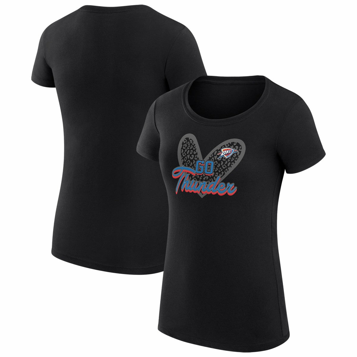 Oklahoma City Thunder G-III 4Her by Carl Banks Women's Super-Slim Fit Lightweight Leopard Heart T-Shirt Online