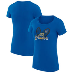 Golden State Warriors G-III 4Her by Carl Banks Women's Super-Slim Fit Lightweight Leopard Heart T-Shirt sale Outlet