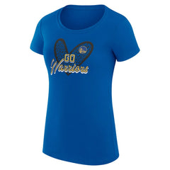 Golden State Warriors G-III 4Her by Carl Banks Women's Super-Slim Fit Lightweight Leopard Heart T-Shirt sale Outlet
