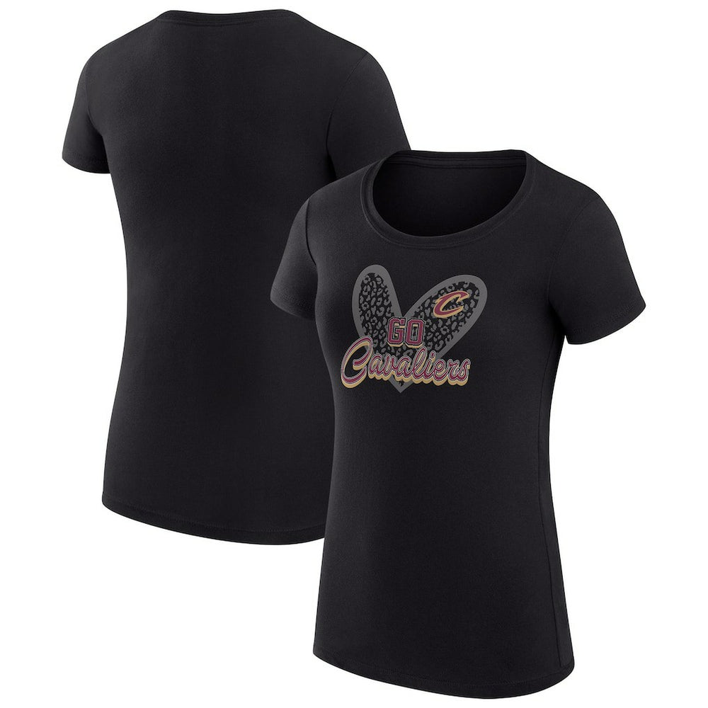 Cleveland Cavaliers G-III 4Her by Carl Banks Women's Super-Slim Fit Lightweight Leopard Heart T-Shirt sale Online
