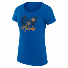 New York Knicks G-III 4Her by Carl Banks Women's Super-Slim Fit Lightweight Leopard Heart T-Shirt New