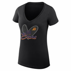 Phoenix Suns G-III 4Her by Carl Banks Women's Super-Slim Fit Lightweight Leopard Heart V-Neck T-Shirt For Sale