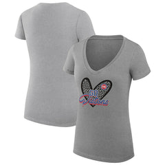 Detroit Pistons G-III 4Her by Carl Banks Women's Super-Slim Fit Lightweight Leopard Heart V-Neck T-Shirt sale On Sale