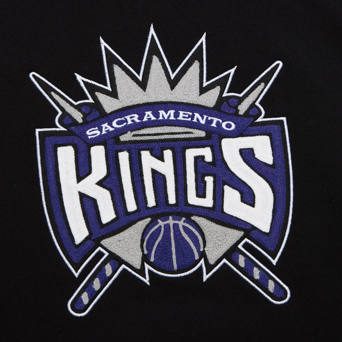 Sacramento Kings Chainstitch Applique Vintage Heavyweight Pullover Hoodie Discount