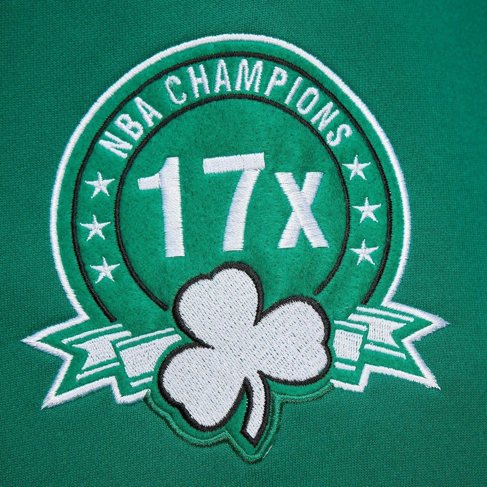 Boston Celtics Chainstitch Applique Vintage Heavyweight Pullover Hoodie Discount