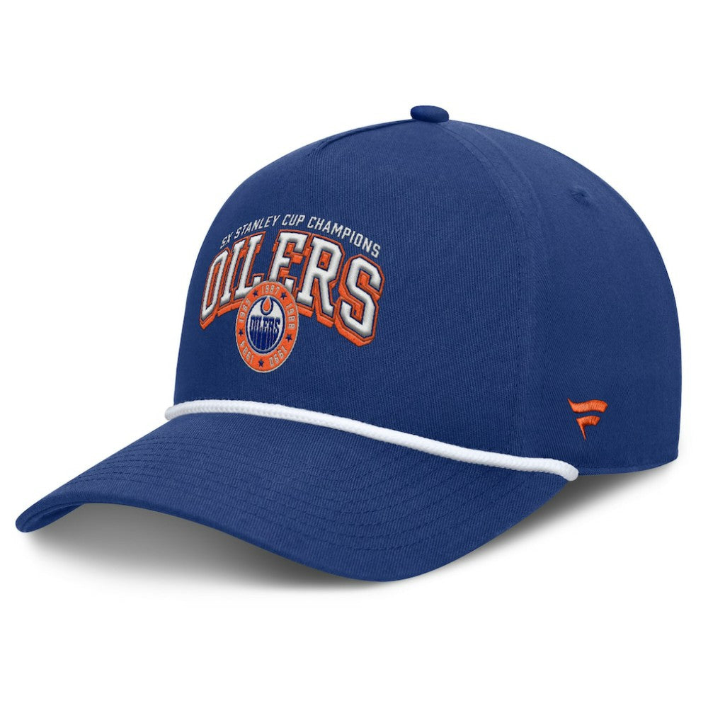 Edmonton Oilers Fanatics Decades Collection A-Frame Rope Adjustable Hat On Sale