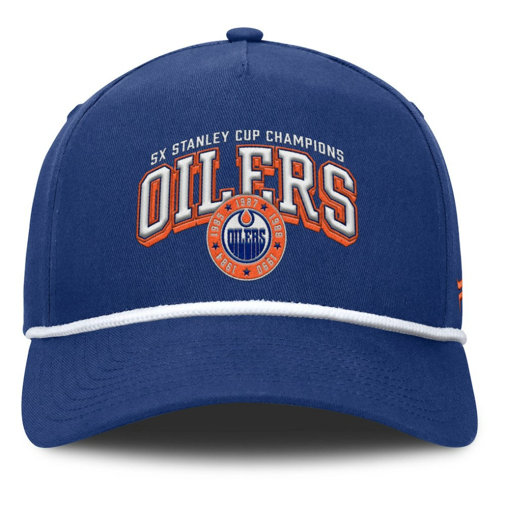 Edmonton Oilers Fanatics Decades Collection A-Frame Rope Adjustable Hat On Sale