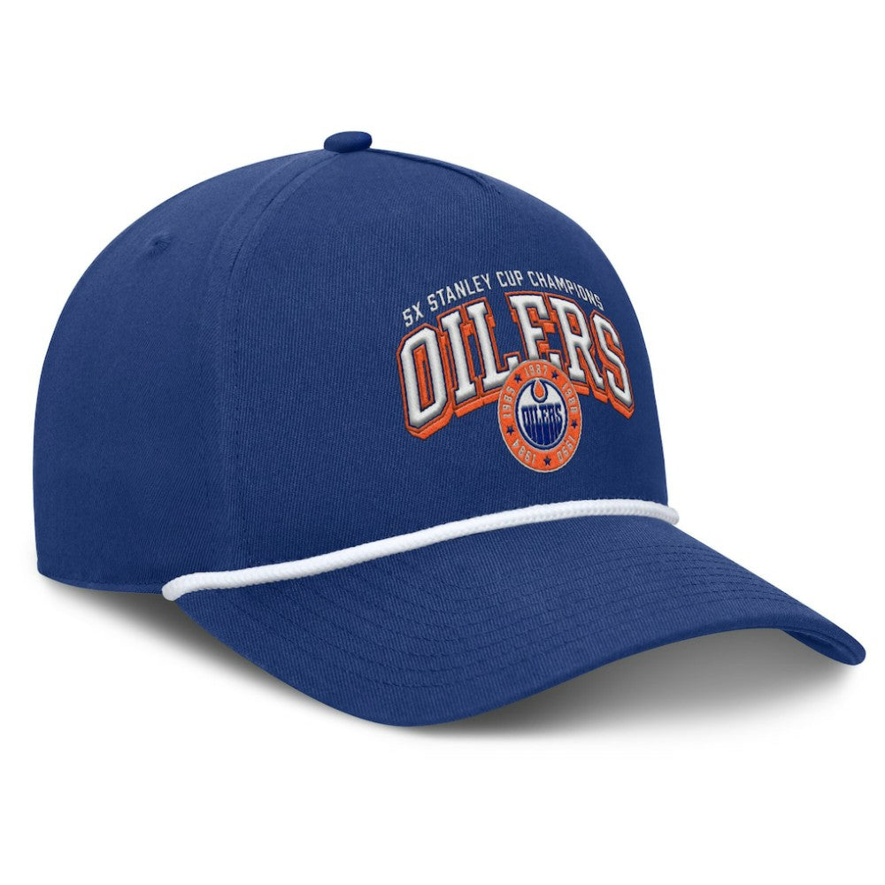 Edmonton Oilers Fanatics Decades Collection A-Frame Rope Adjustable Hat On Sale