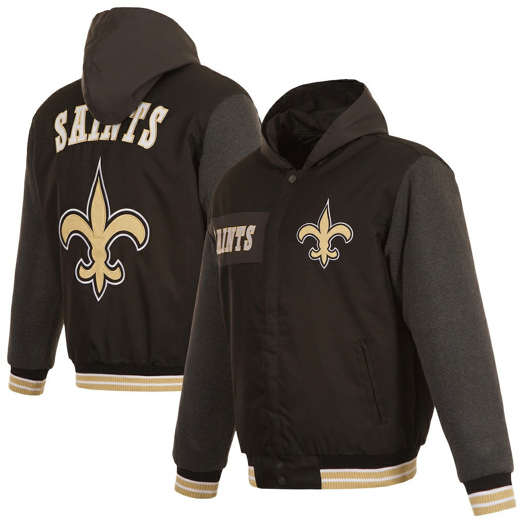 New Orleans Saints  JH Design Reversible Twill Hoodie Full-Zip Jacket
