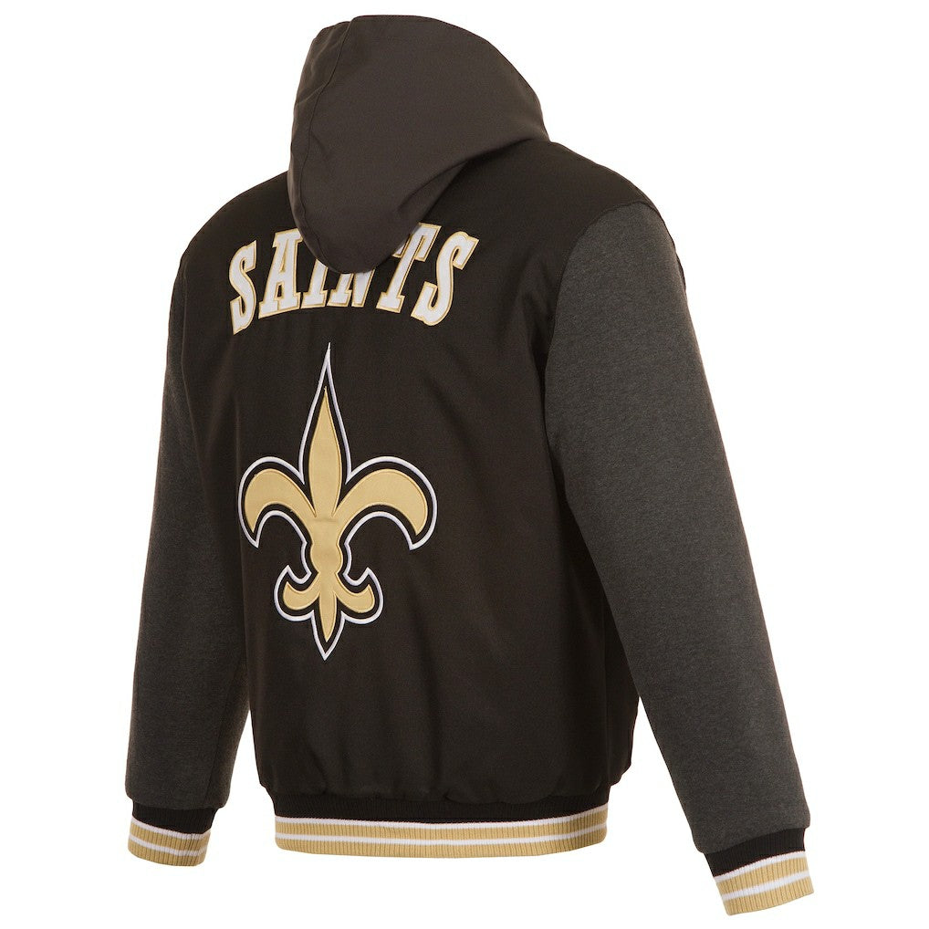 New Orleans Saints  JH Design Reversible Twill Hoodie Full-Zip Jacket