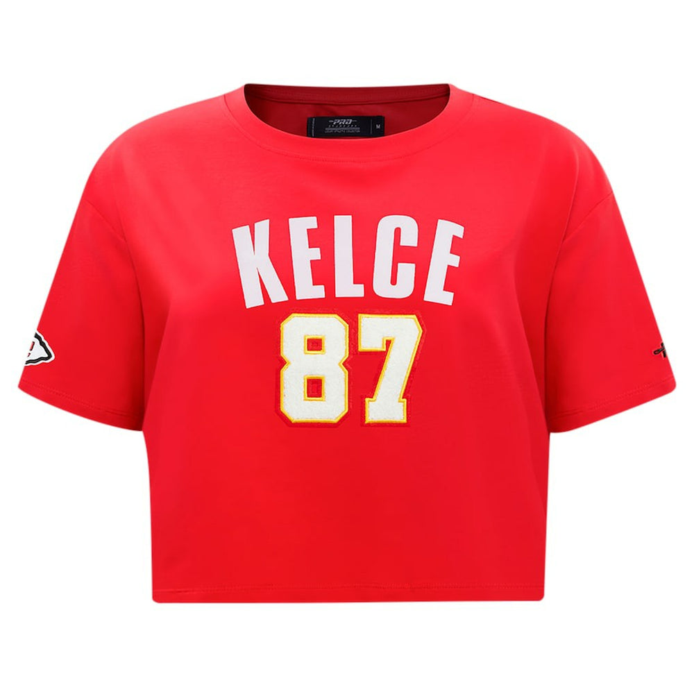Kansas City Chiefs  Travis Kelce  Pro Standard Women's Player Name & Number Cropped Boxy T-Shirt