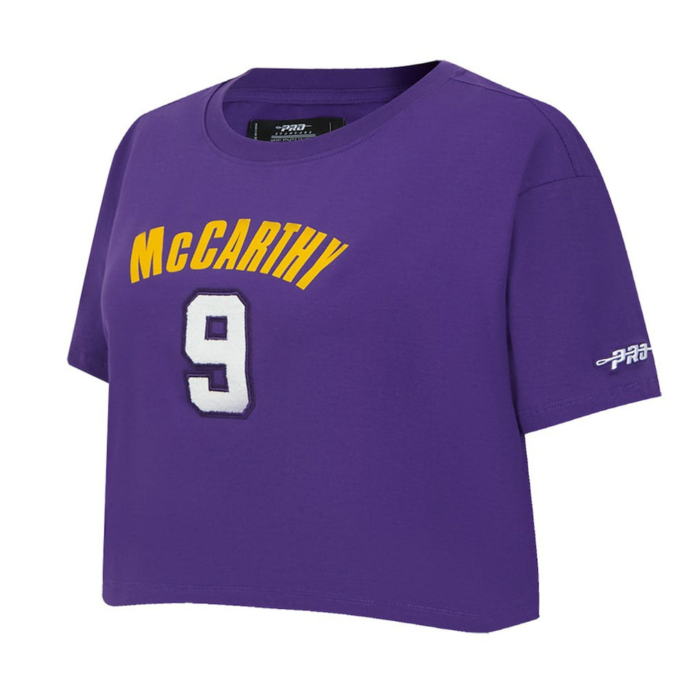 Minnesota Vikings  J.J. McCarthy  Pro Standard Women's Player Name & Number Cropped Boxy T-Shirt
