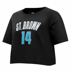 Detroit Lions  Amon-Ra St. Brown  Pro Standard Women's Player Name & Number Cropped Boxy T-Shirt