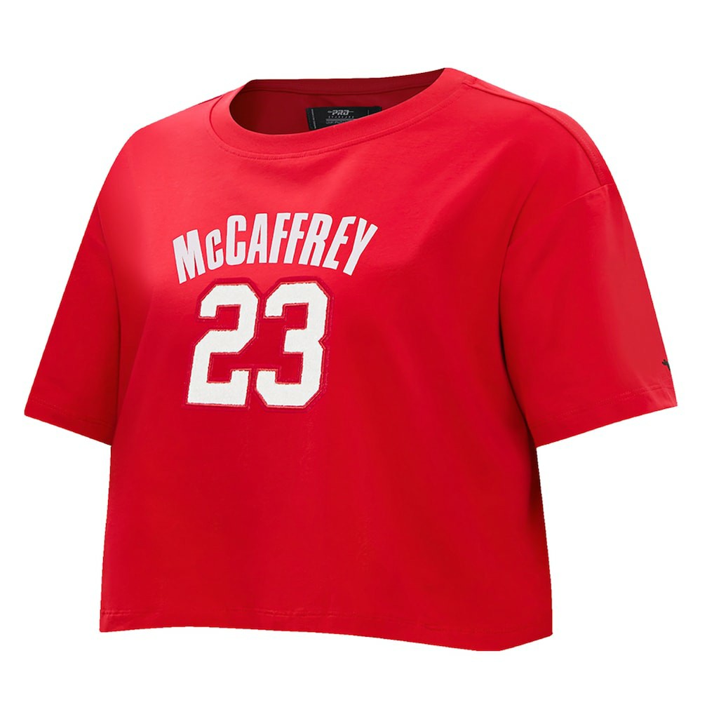 San Francisco 49ers  Christian McCaffrey  Pro Standard Women's Player Name & Number Cropped Boxy T-Shirt