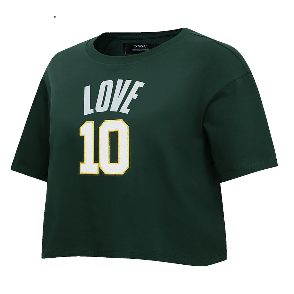 Green Bay Packers  Jordan Love  Pro Standard Women's Player Name & Number Cropped Boxy T-Shirt