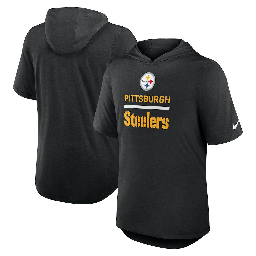 Pittsburgh Steelers Nike Lockup Tri-Blend Hoodie T-Shirt